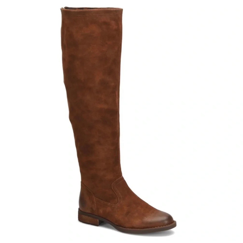 Born Borman Rust Fashion Boots Leather Suede Back Zipper New With Out Tags 6.5M